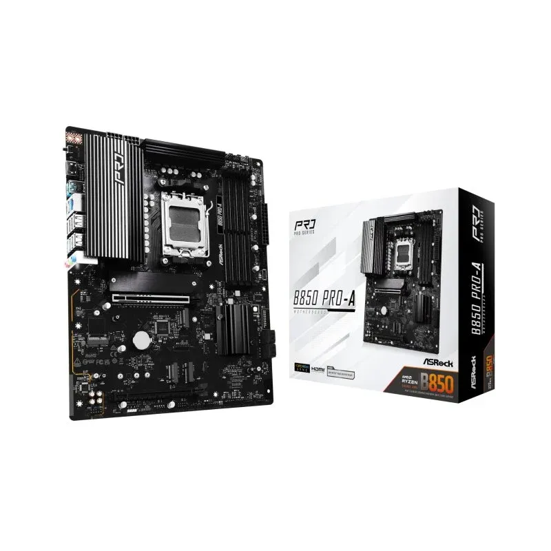 Placa mãe Asrock B850 AM5 ATX Pro-A DDR5 PCIe 5.0 USB 3.2 LAN Áudio UEFI