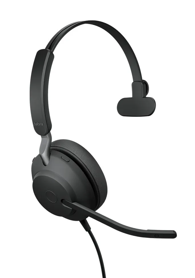 Auriculares Jabra Evolve2 40 SE com fio USB-C/A para escritório com redução de ruído pretos