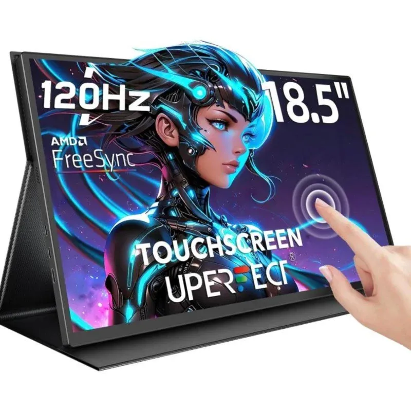 UPERFECT UP1850TOUCH Monitor Tátil de 10 Pontos 18.5” FHD 120Hz Type-C Mini-HDMI VESA com Bolsa Incluída