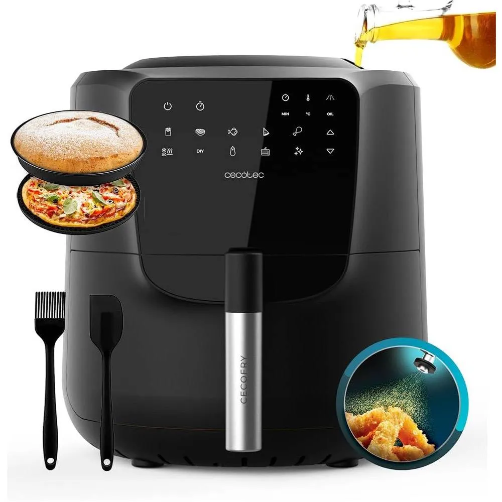 Fritadeira Air Fryer (Sem Óleo) Cecotec Cecofry Rain Pack 5.5L 1550W Preta
