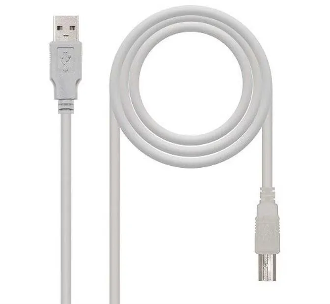 Cabo USB 2.0 Nanocable USB-A/M > USB-B/M 1 M Bege