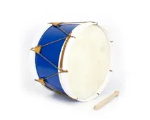 Bombo Tradicional Adamastor PLX16 Azul/Aro Branco 40cm