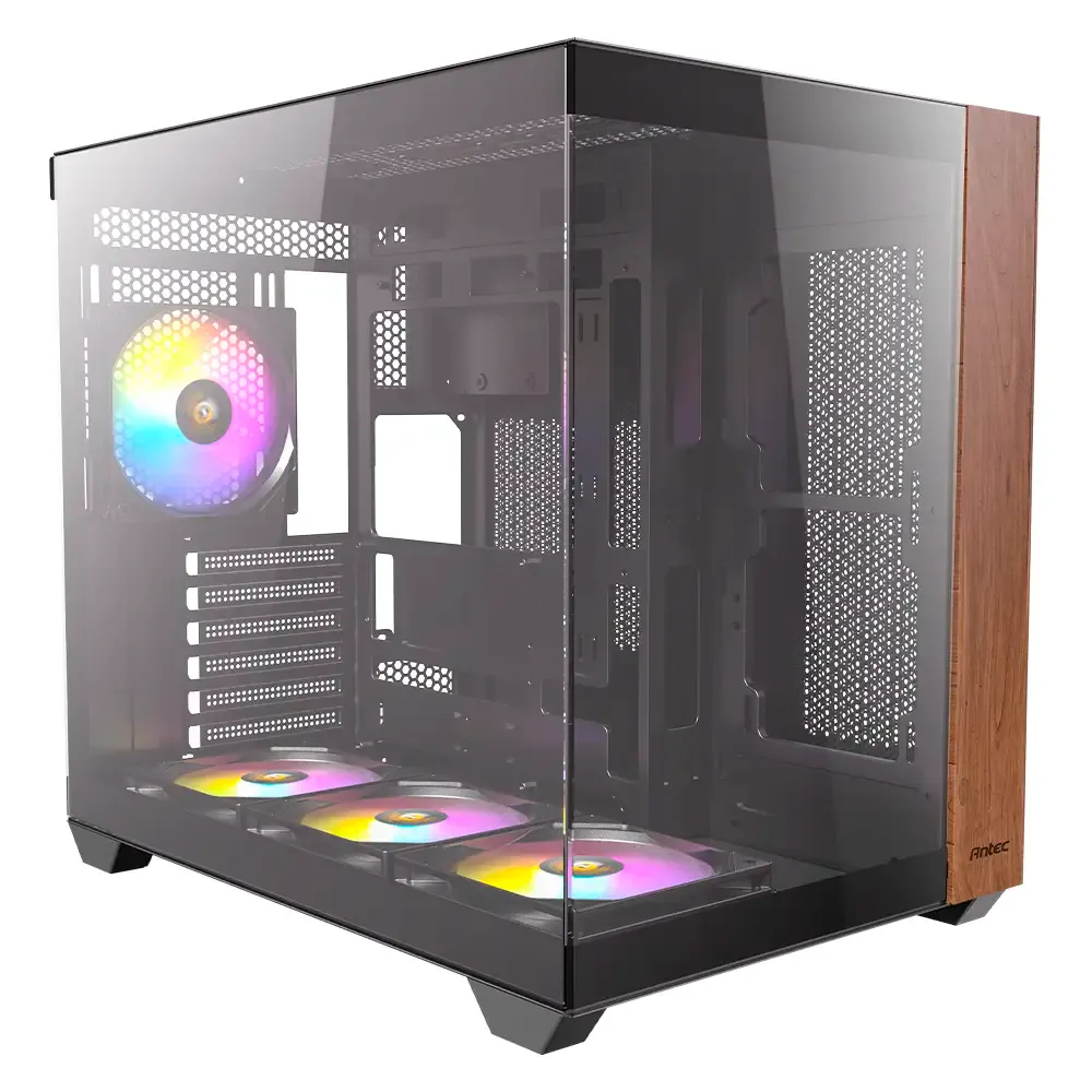 Caixa ATX Antec CX800 Wood ARGB 270° Panoramic View Tempered Glass Preta