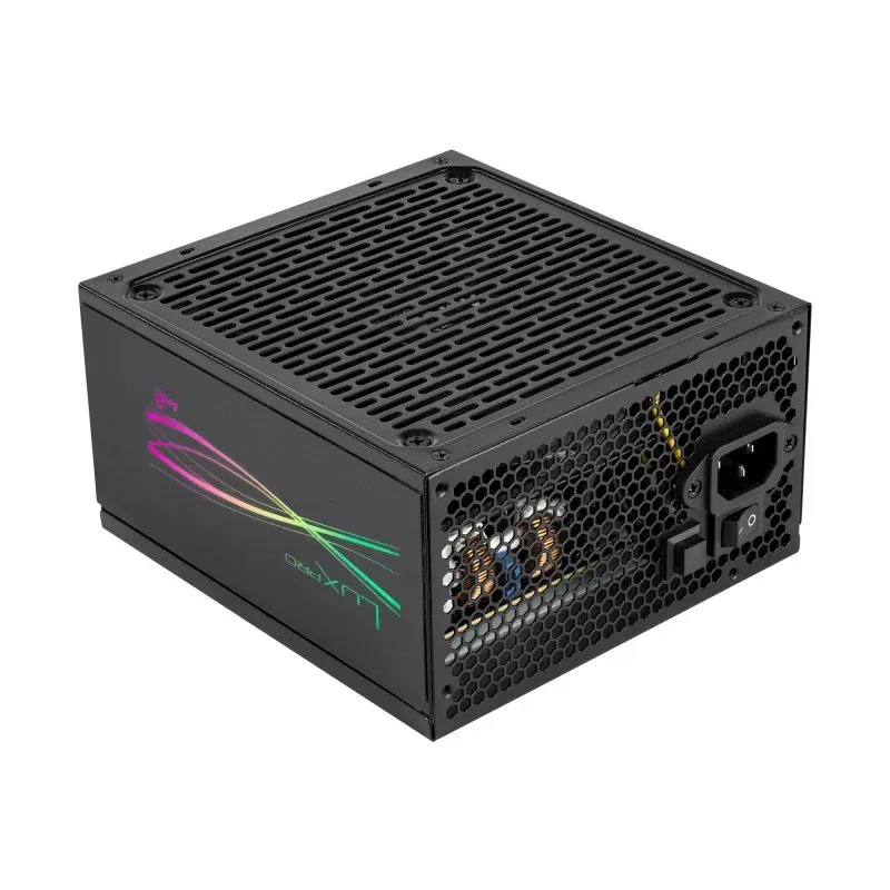 Fonte Alimentação Aerocool LUXPRORGB550M Fonte de Alimentação Semi-Modular RGB 550W 80Plus Bronze +88%