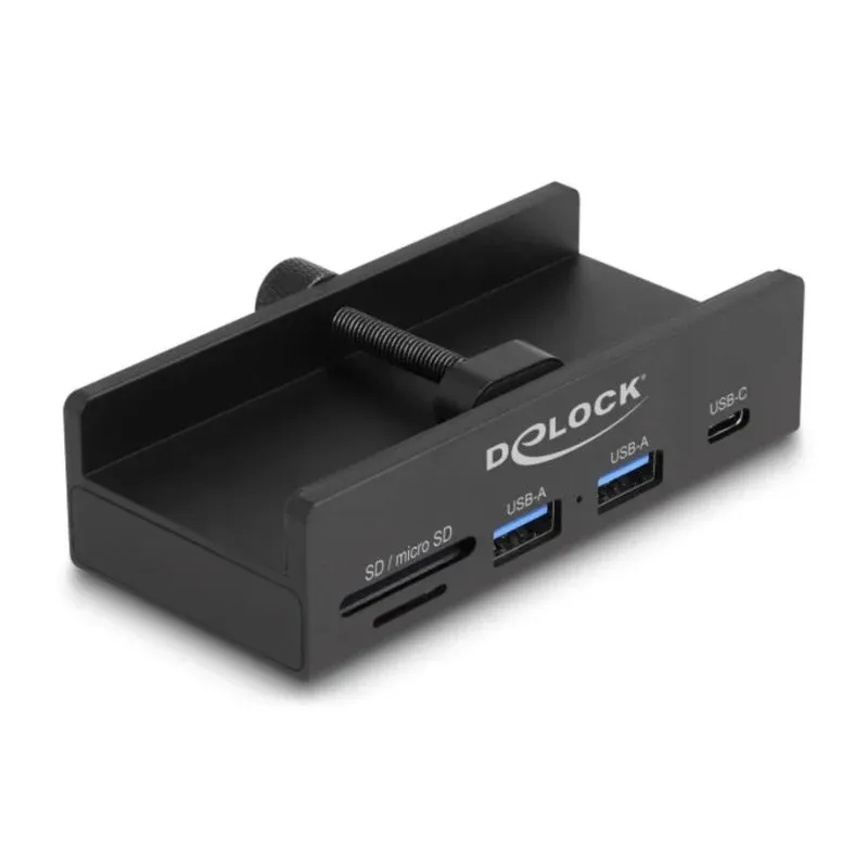 Hub DeLOCK 4 portas 5 Gbps modelo 64263 com leitor SD e MicroSD