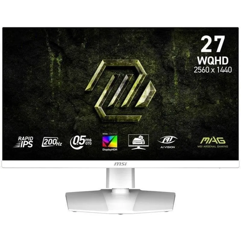 Monitor MSI MAG 274QRFW E20 27" Quad HD 200Hz Rapid IPS HDR400 0,5ms Branco