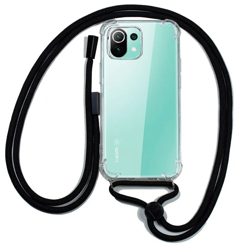 Cool Capa Transparente com Cordão Preto para Xiaomi MI 11 Lite/ Mi 11 Lite 5G