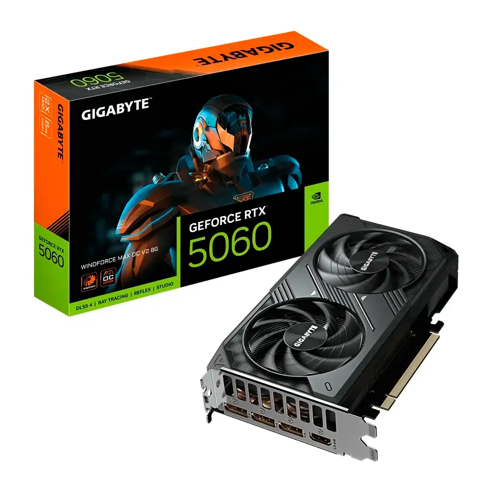 Placa Gráfica Gigabyte NVIDIA GeForce RTX 5060 Blackwell Windforce Max OC V2 8GB GDDR7 DLSS4