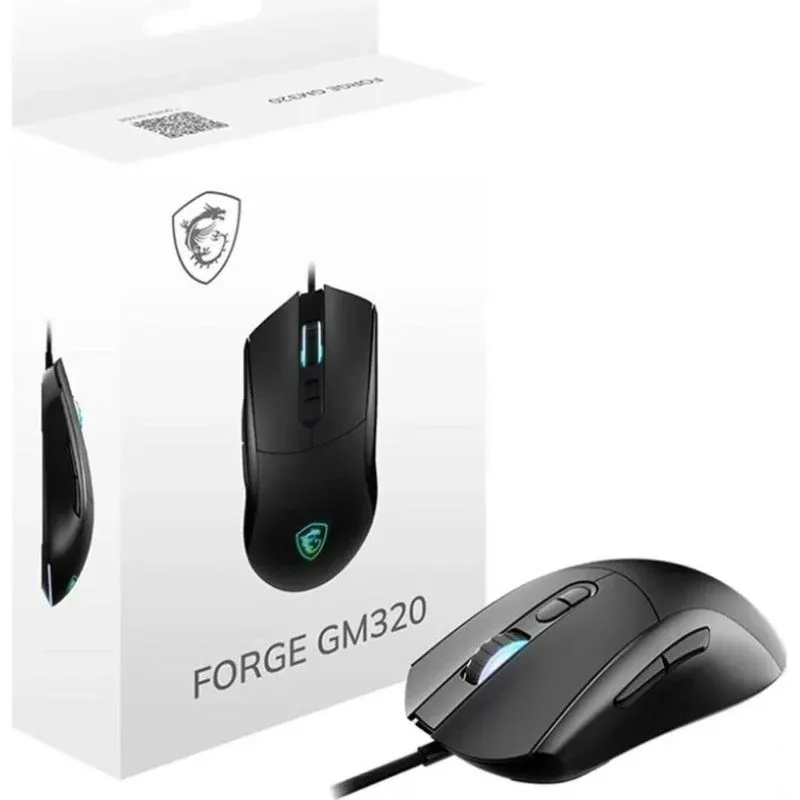 Ratón MSI Forge GM320 USB 12800 DPI Preto RGB 6 Botões