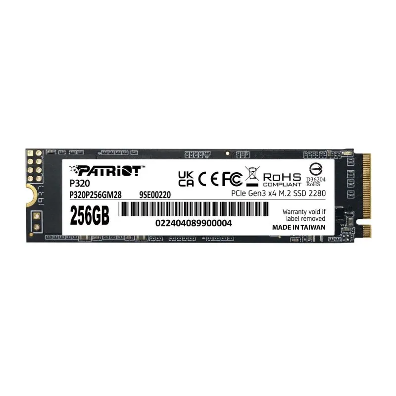 Disco Rígido Patriot P320 SSD 256GB M.2 NVMe PCIe 2200MB/s