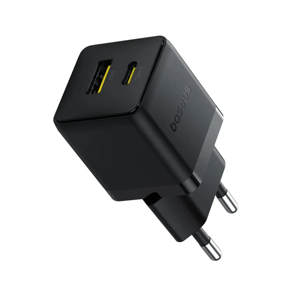 Carregador Baseus Palm Fast Charger USB-C+A 30W Cluster Preto