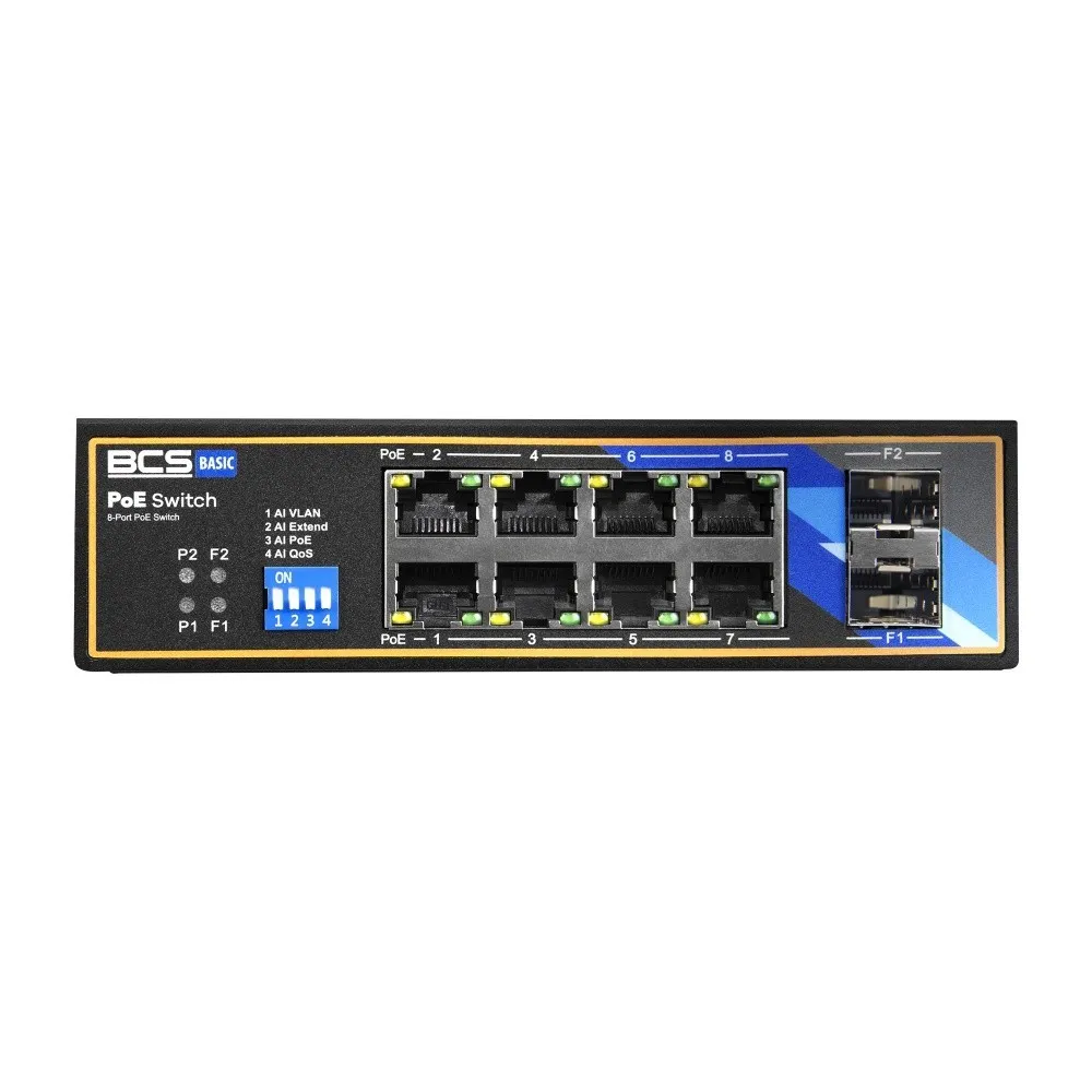 BCS BCS-B-ISP08G-2SFP Switch PoE Industrial 8 Portas BCS-B-ISP08G-2SFP