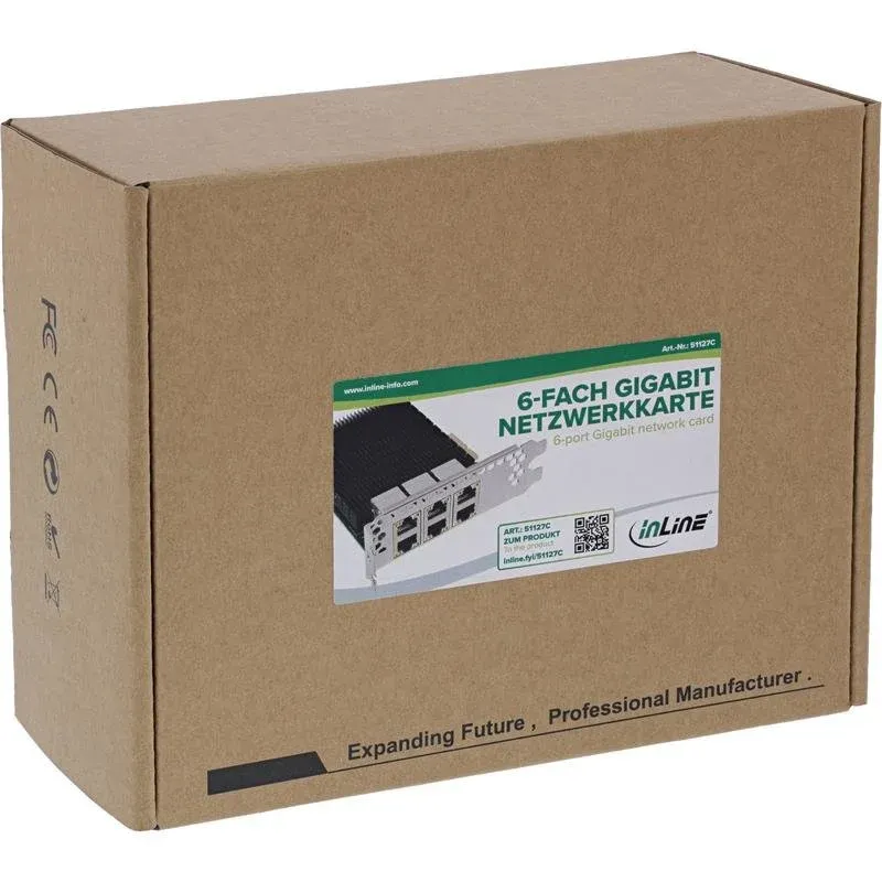 Tarjeta de Red InLine 51127C PCI Express 6 Portas 1 Gbit VLAN Jumbo Frames