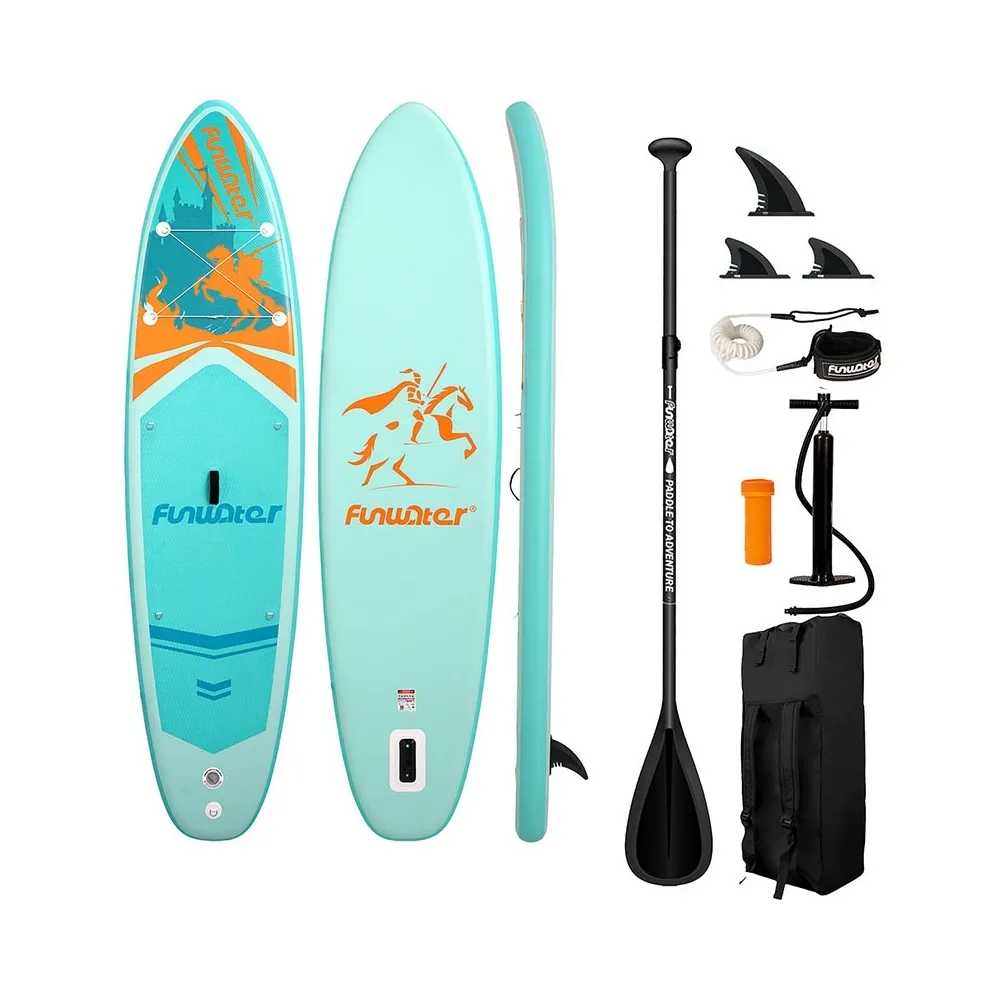 Prancha Stand Up Paddle Insuflável FunWater 3,5 m Turquesa com Acessórios - SUPFW70A