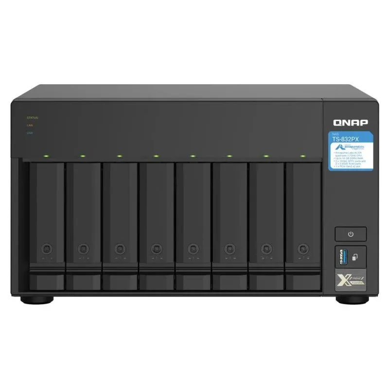 NAS QNAP 8 baias AL324 4GB DDR4 10GbE SFP+ 2,5GbE expansível