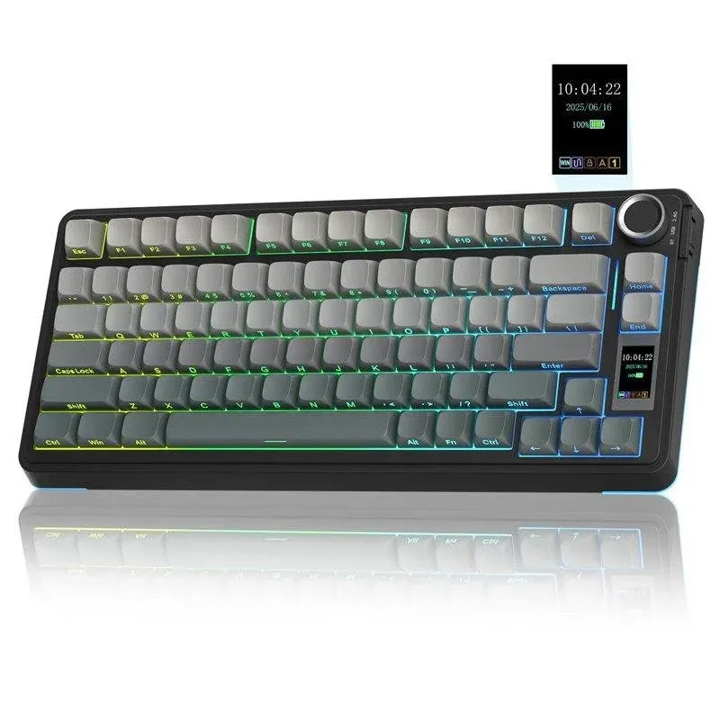 Teclado Aula S75 Pro 75% Hot-swap LCD RGB 4000mAh sem fios