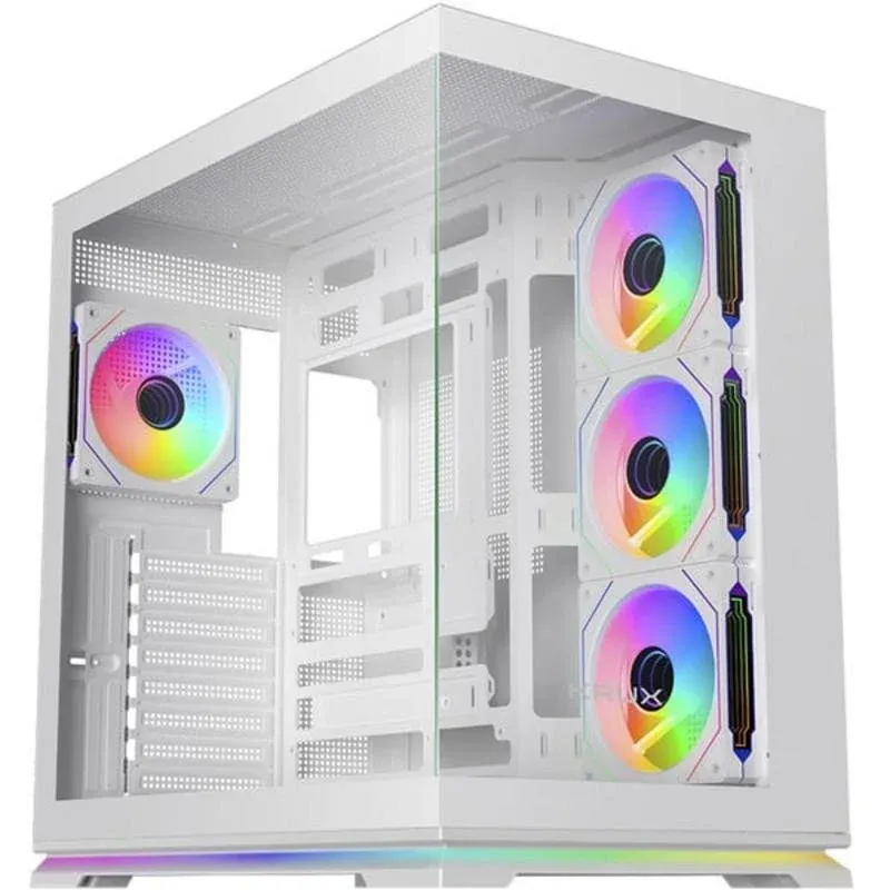 Caixa de Computador Caixa PC Krux Atron Torre Midi Branca ATX Vidro Temperado ARGB