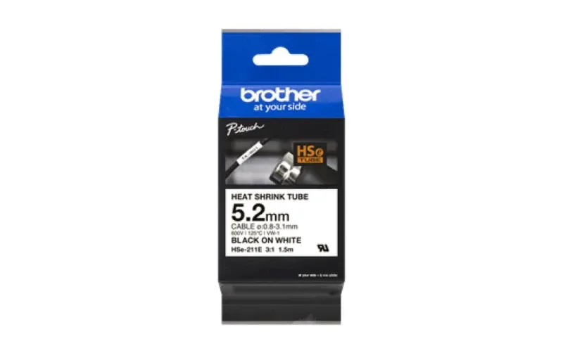 FITA BROTHER TUBO TERMO RETRÁTIL COM TEXTO PRETO E FUNDO BRANCO