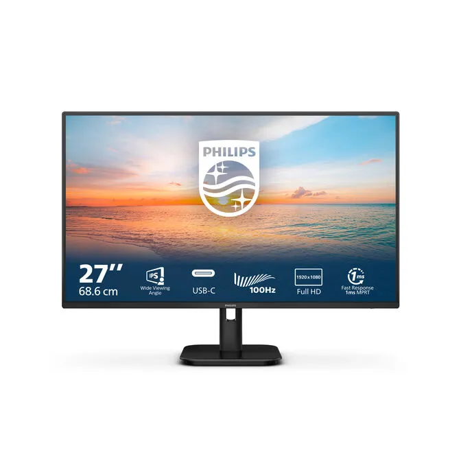 Monitor Philips 27" 27E1N1300A IPS FHD 100Hz 1ms c/colunas USB-C (65W)