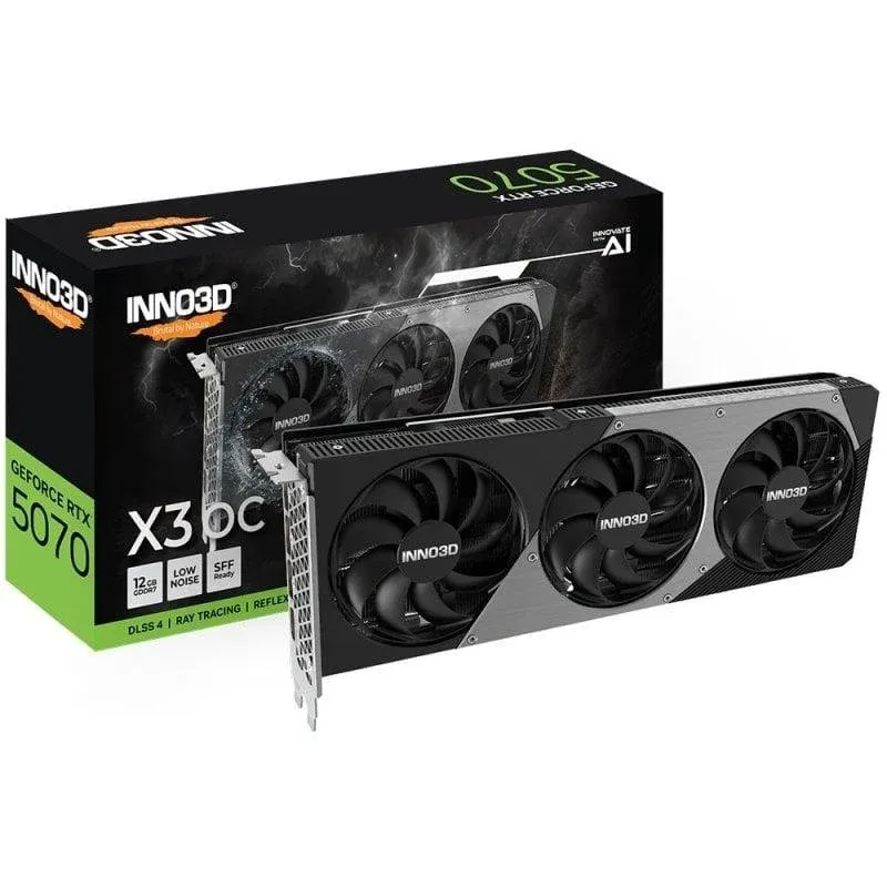 Placa gráfica Inno3D GeForce RTX 5070 X3 OC 12GB GDDR7 Reflex 2 RTX AI DLSS4