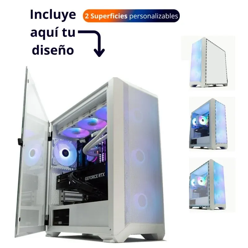 Caixa de Computador Forgeon Arcanite ARGB Mesh Torre ATX Branca + Vidro Personalizável