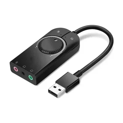 Placa de Som Externa Ugreen CM129 USB 15cm Preta