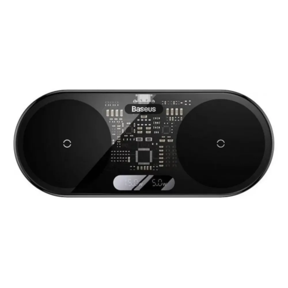 Carregador Wireless Baseus Dual USB-C 20W Preto