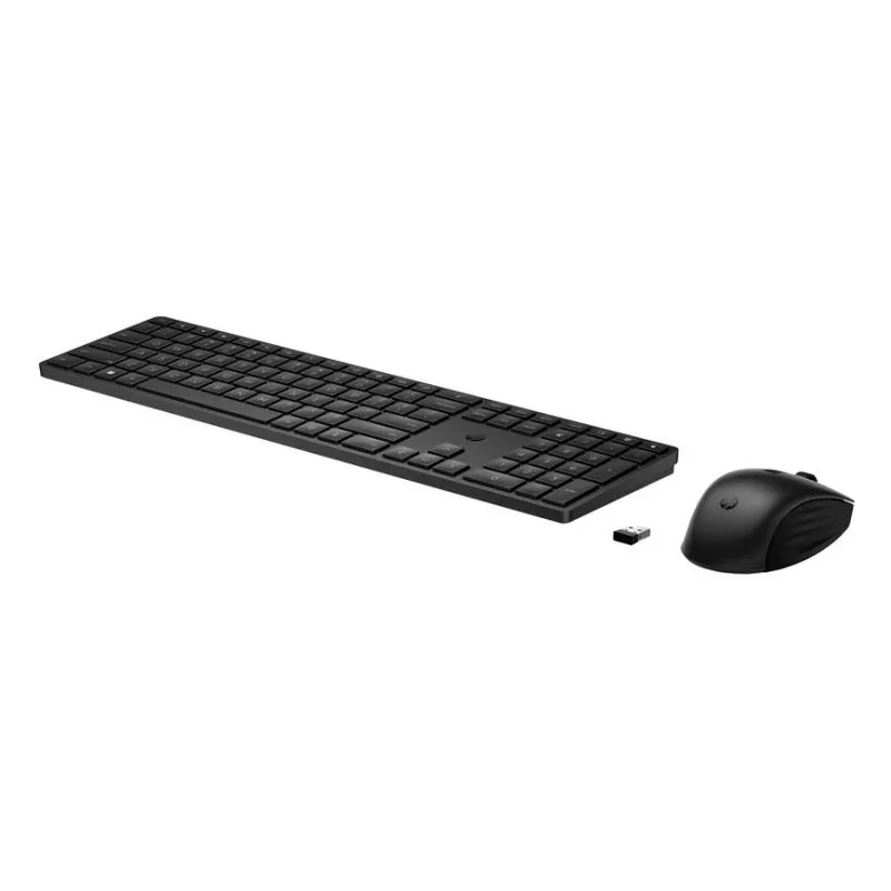 Teclado completo HP 655 sem fios com teclas programáveis e rato ambidestro, materiais reciclados