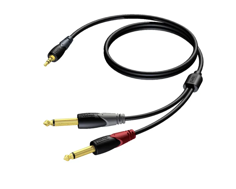 Procab CLA713/3 3.5 mm Jack male stereo - 2 x 6.3 mm Jack male mono 3m