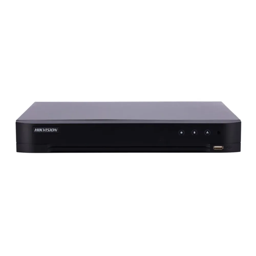 Gravador DVR Hikvision 4 canais 5MP 1U H.265 AcuSense Preto - iDS-7204HUHI-M1/XT