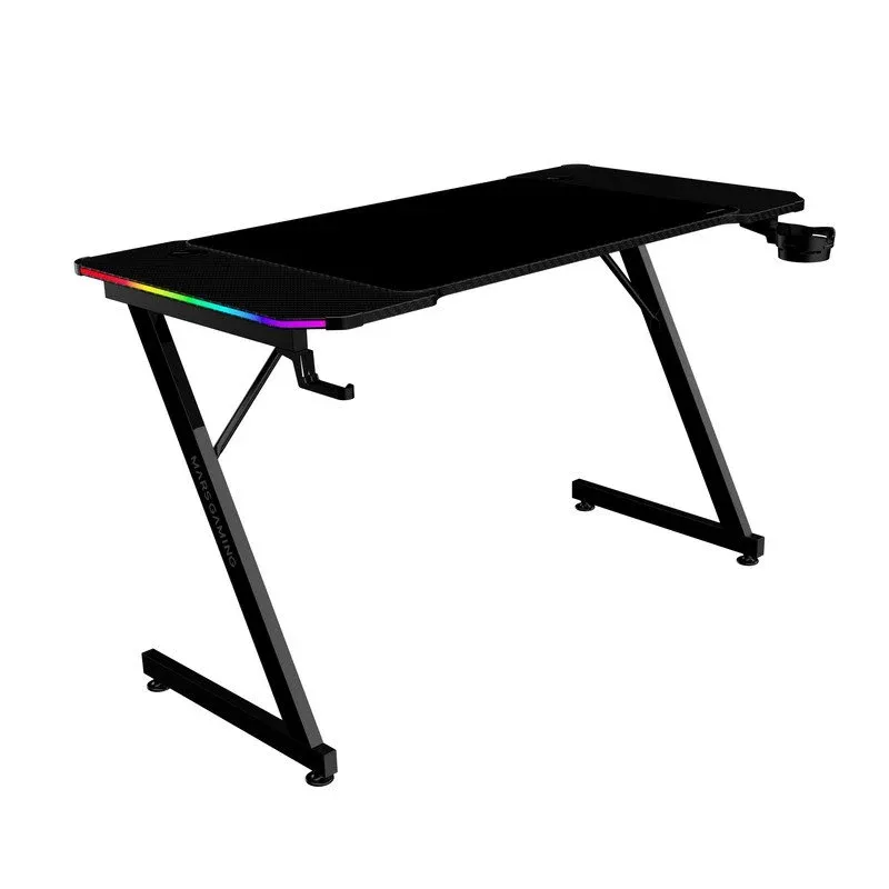 Mars Gaming MGD-X120RGB Mesa Ergonómica ARGB com Comando, Tapete XXL e Suportes Externos 120x60cm Preto