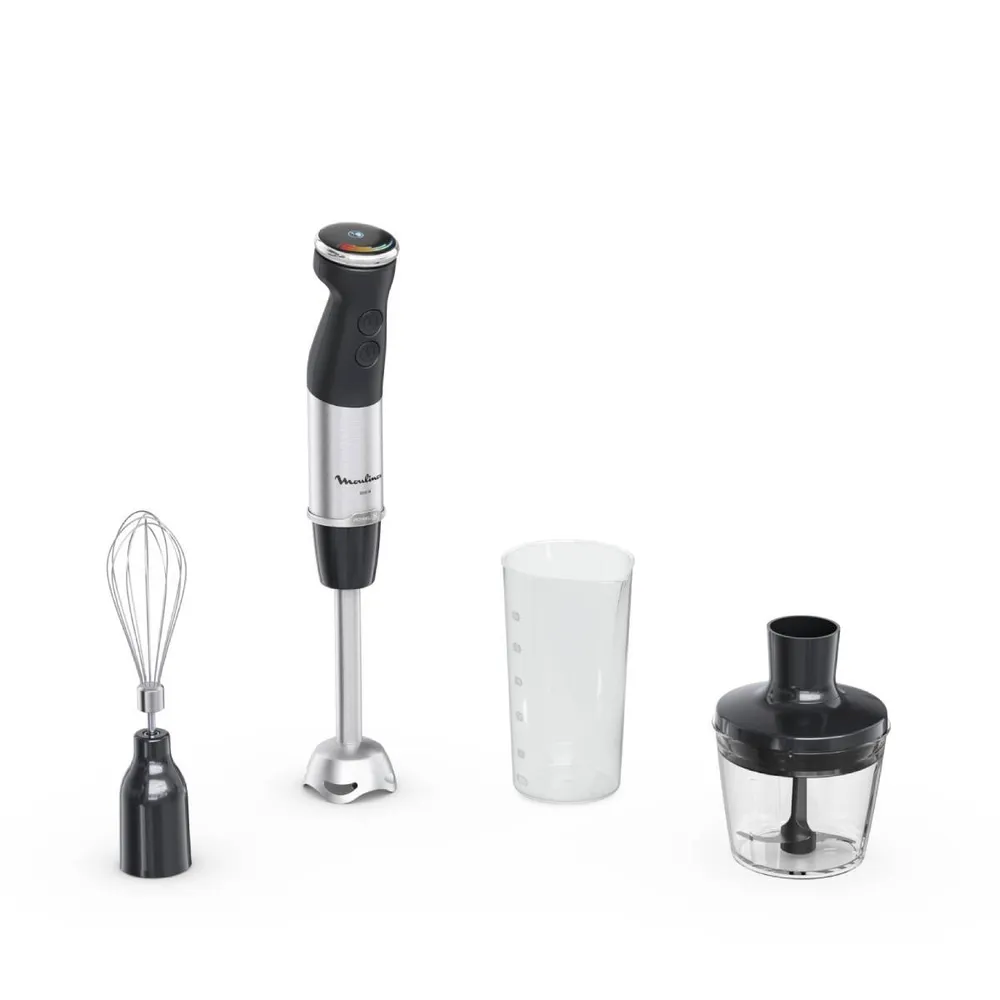 Varinha Mágica Moulinex DD673810 Quickchef+ 20 Velocidades 1000W Preta/Inox + Copo 800ml + Picador + Batedor