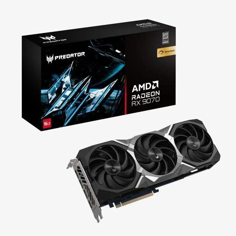 Placa Gráfica Acer Predator BiFrost Radeon RX 9070 OC 16GB GDDR6 PCIe 5.0 Tri-Fan