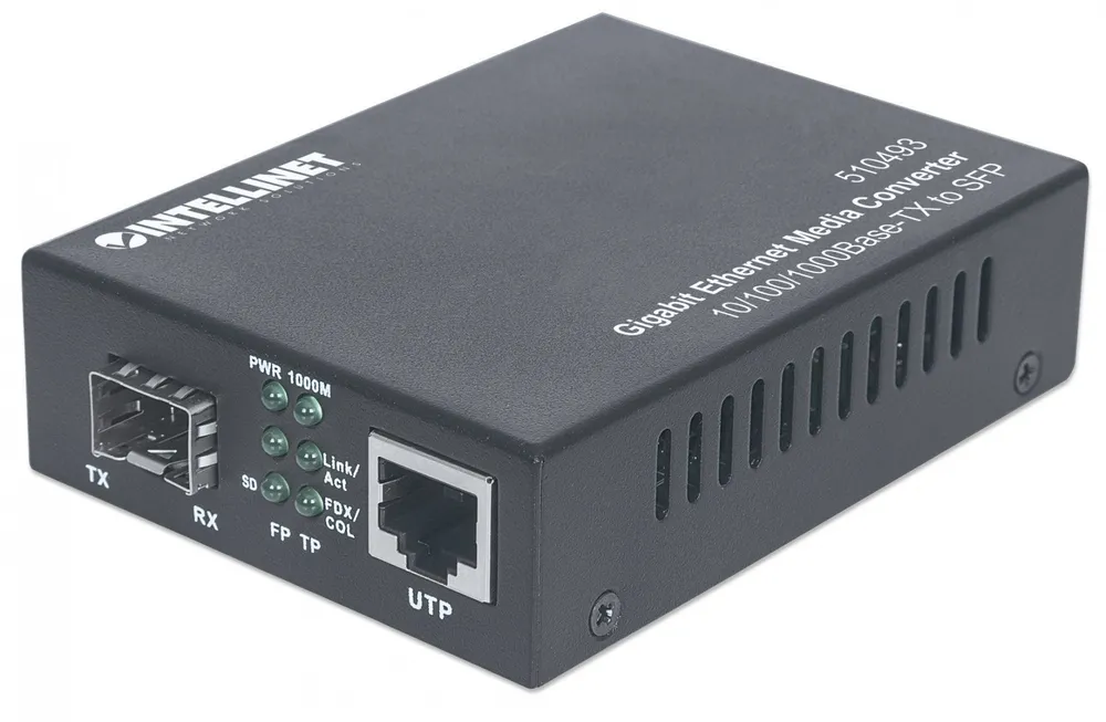 Intellinet Gigabit Ethernet to SFP Media Converter 510493