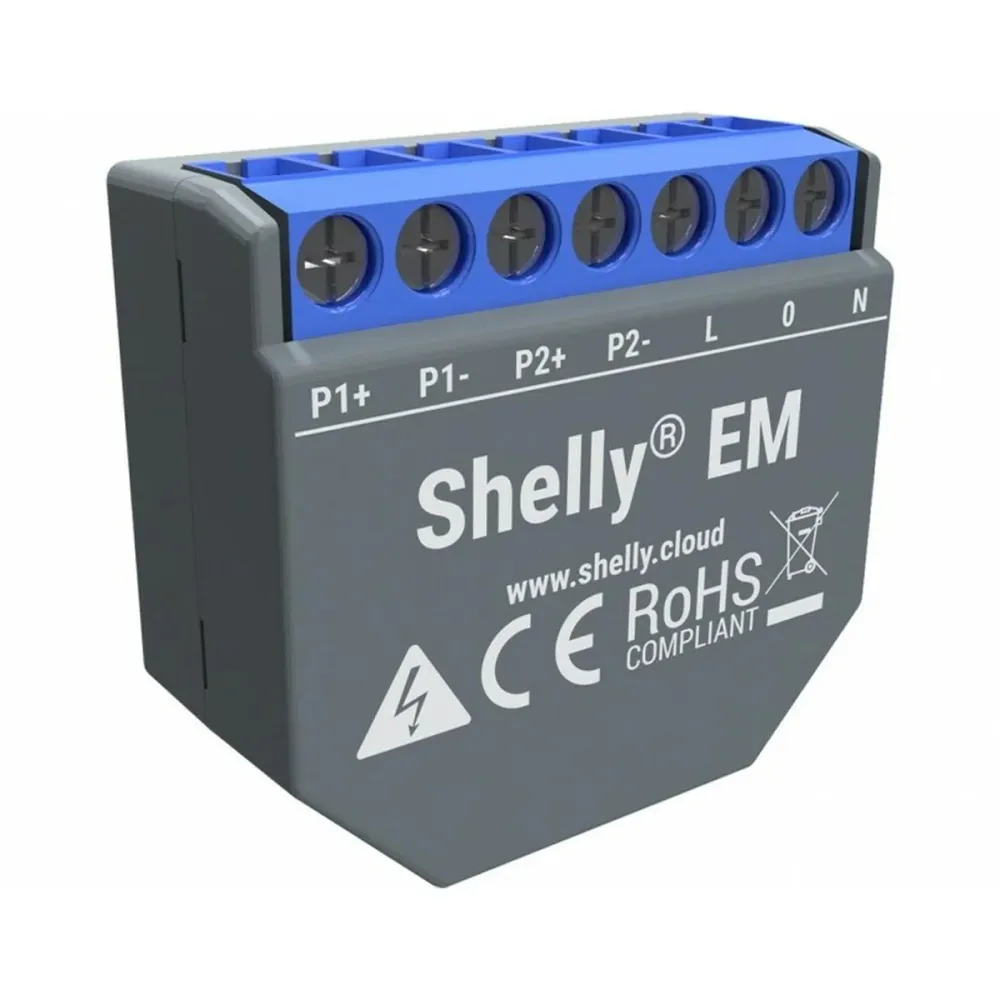 Módulo Shelly Medidor Duplo Automação Wifi EM + Núcleo 50A