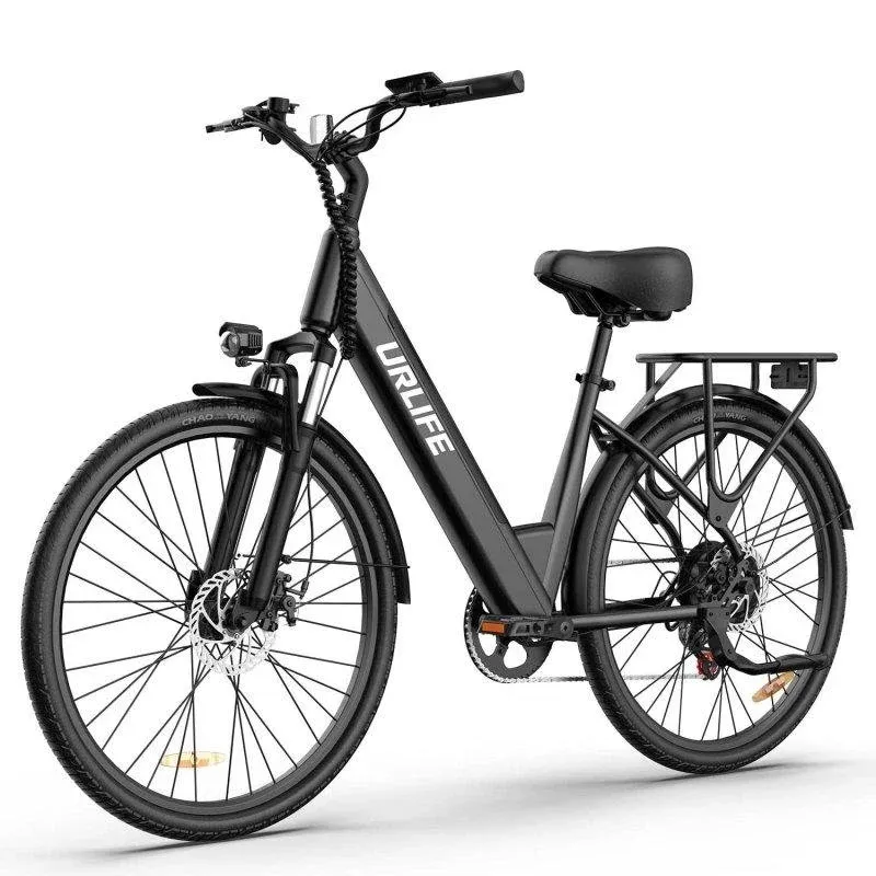 Bicicleta elétrica Urlife E26 250W 48V10.4Ah 26 polegadas Freios a disco Preta