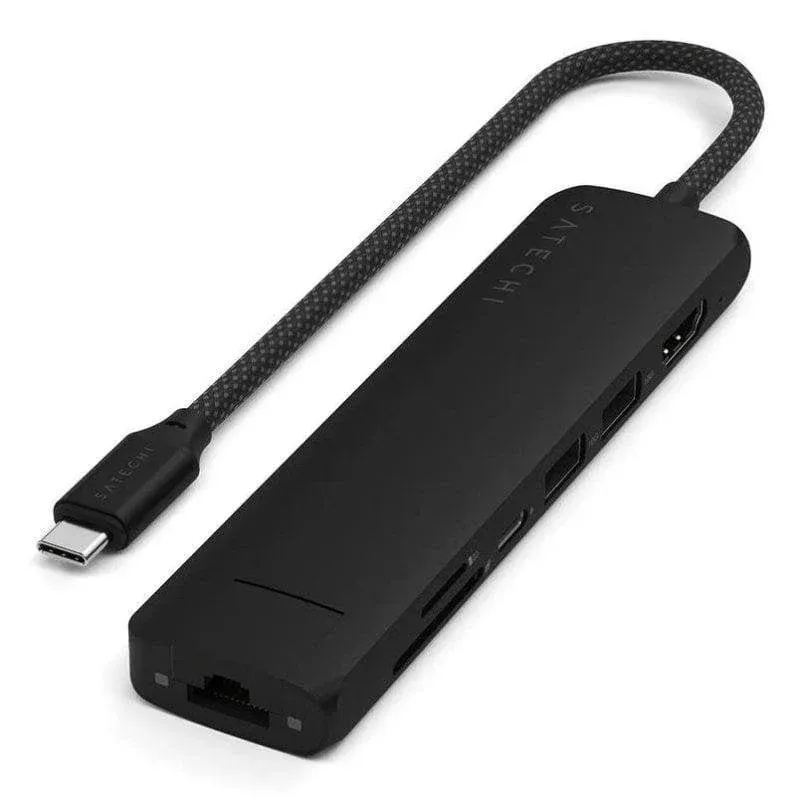 Hub Satechi 7 portas 10 Gbps modelo ST-P7SK USB-C HDMI Ethernet SD