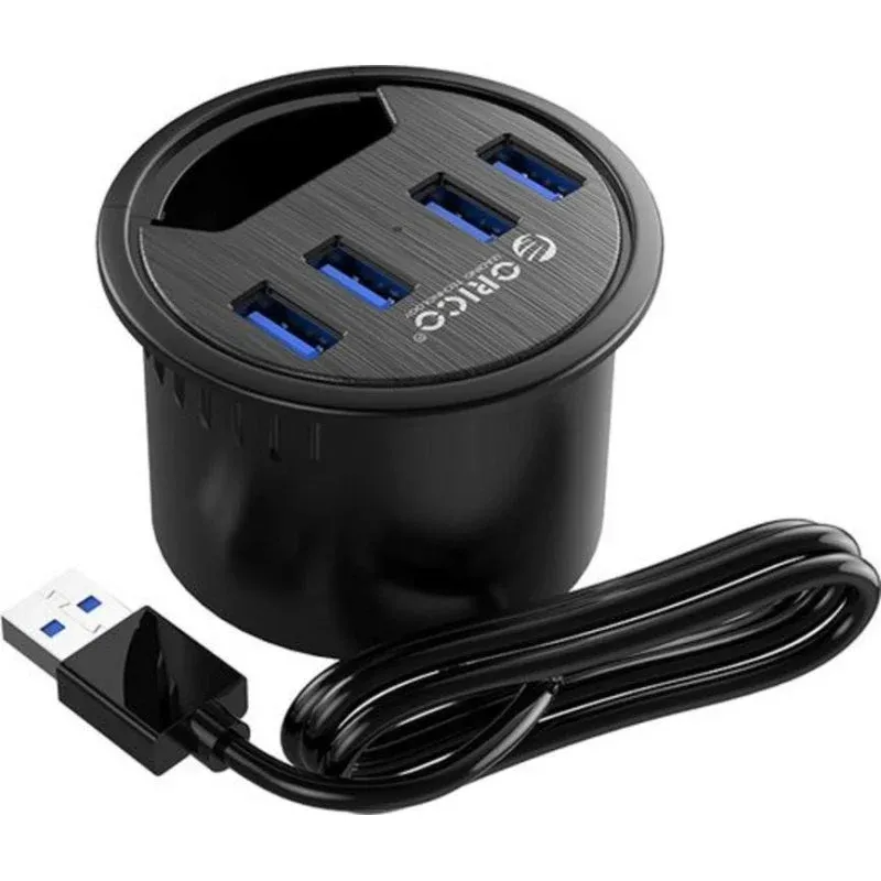 Hub Orico 4 portas USB 3.1 Gen1 5 Gbps modelo DESK-4U-BK-BP sem extras