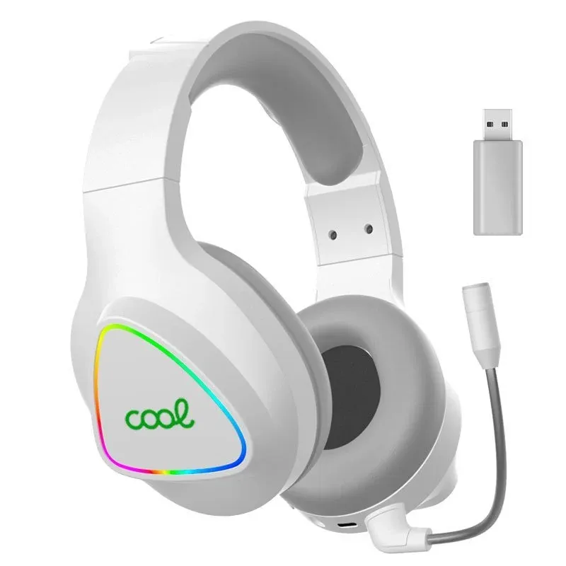 Cool Leopard Headset Sem Fios Gaming 7.1 PC/PS4/PS5/Xbox Brancos