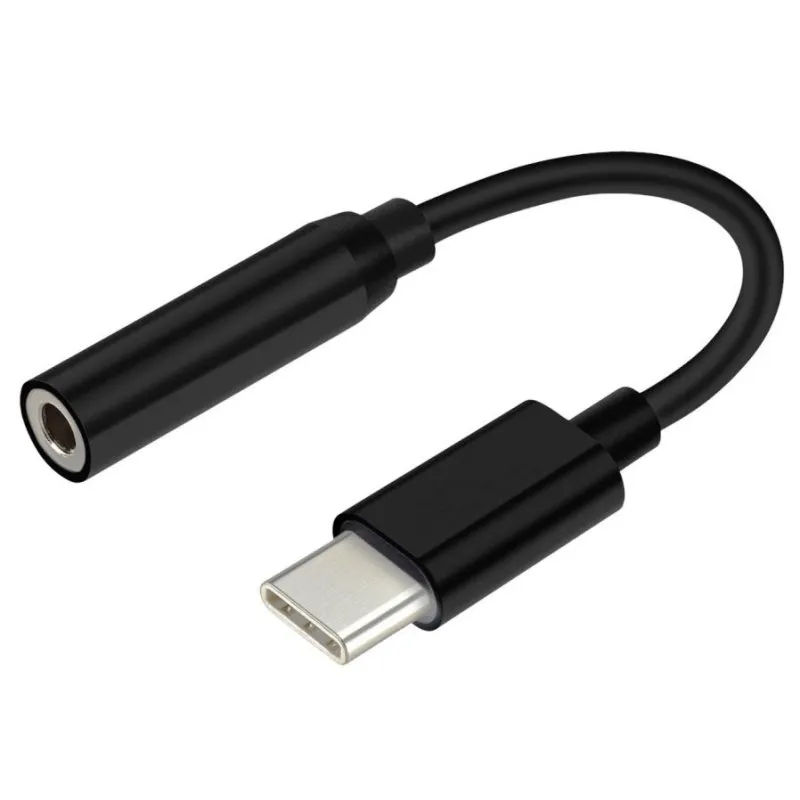 Cabo Conversor Aisens USB-C para Jack 3,5mm Macho/Fêmea 15cm Preto