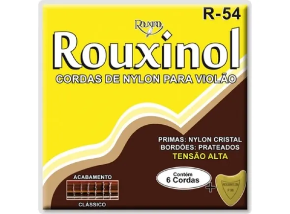 Rouxinol Jogo Cordas Guitarra Nylon Clássica Tensão Alta R54