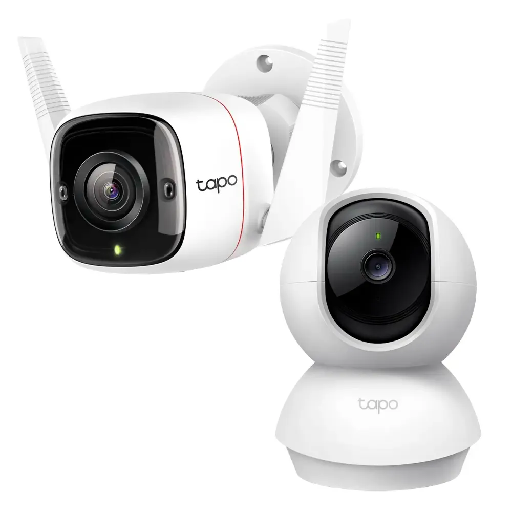 Bundle TP-Link Câmara de Segurança TP-Link Tapo TC65 3MP Outdoor + Câmara de Segurança TP-Link Tapo TC71 2K Pan/Tilt