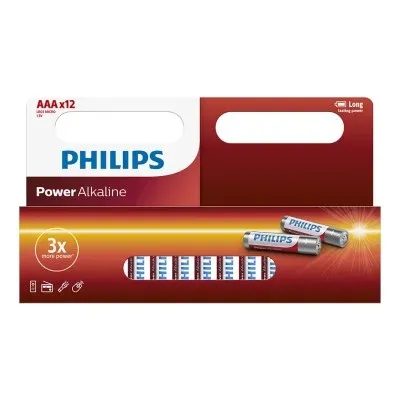 Pilhas Alcalinas Philips 12 Unidades 1.5V LR03 AAA
