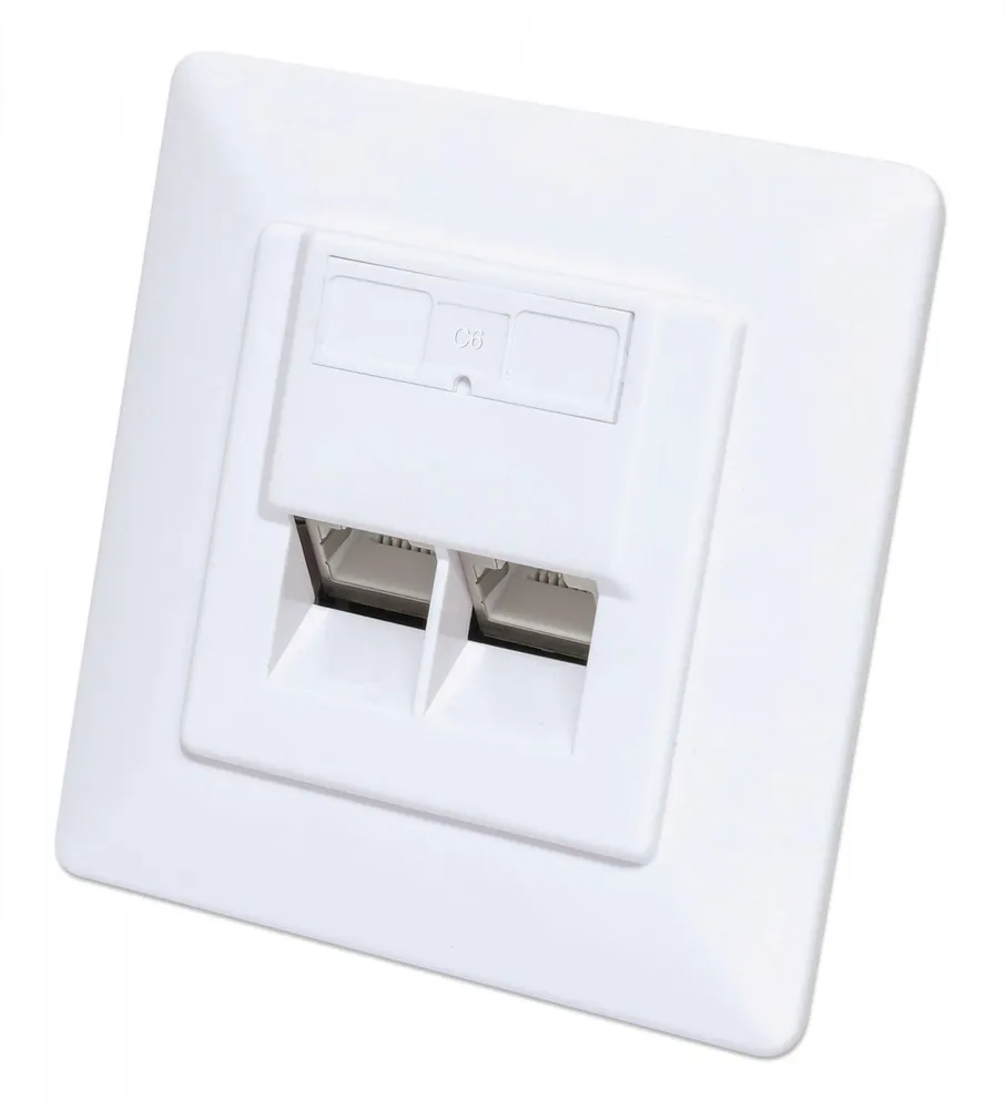 Intellinet 771900 tomada 2 x RJ-45 Branco 771900