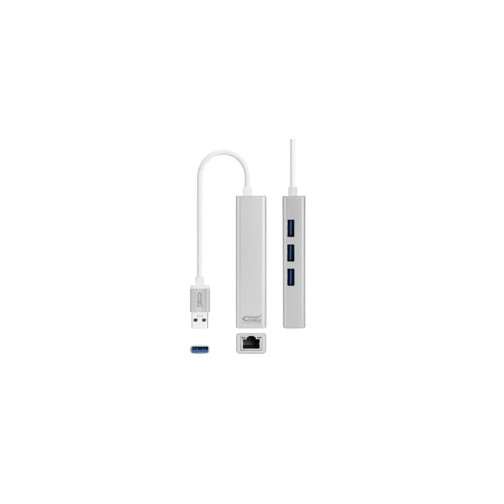 Nanocable Hub USB 3.0 Male To Ethernet Gigabit 3 USB Female