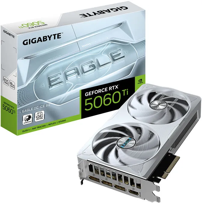 Gráfica Gigabyte GeForce® RTX 5060 Ti Eagle OC Ice 8GB GDDR7 DLSS4