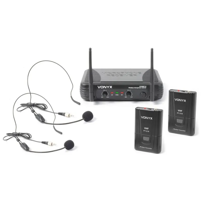 Microfone Vonyx STWM712H VHF Lavalier Mini-XLR Bodypack Dual Diversity