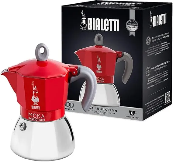 Cafeteira Italiana New Moka Indução 280ml (Vermelho) - BIALETTI