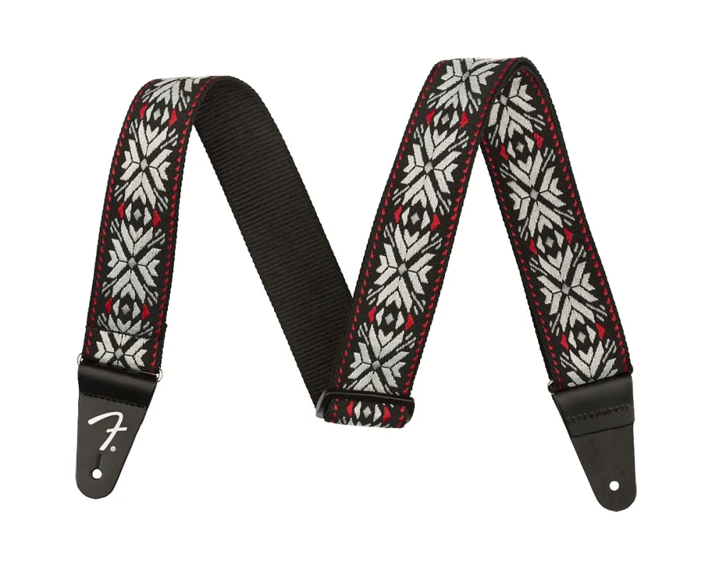 Fender Pasadena Woven Strap, Red Snowflake