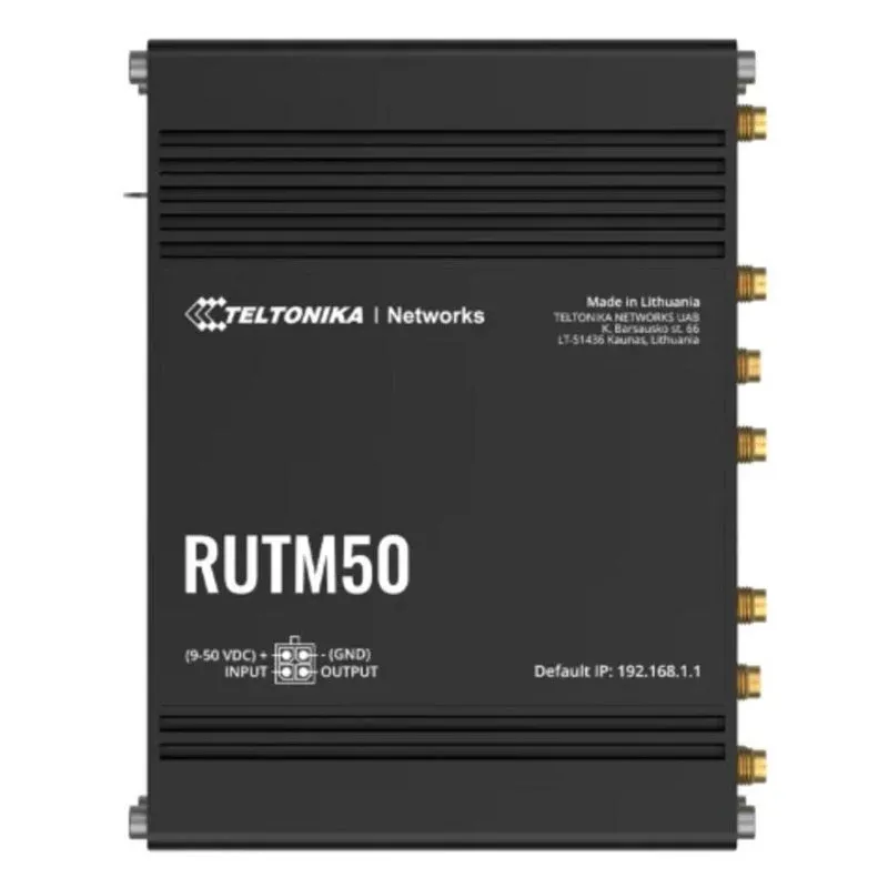 Router Teltonika RUTM50 5G WiFi 5 867 Mbps Dupla Banda Dual SIM Industrial